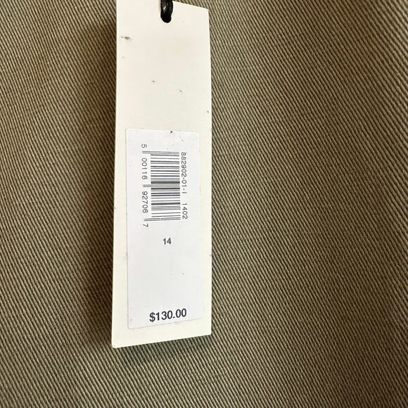 Banana Republic Seahaven Straight Italian Cotton Linen Pant Olive Green 14 - Picture 6 of 11